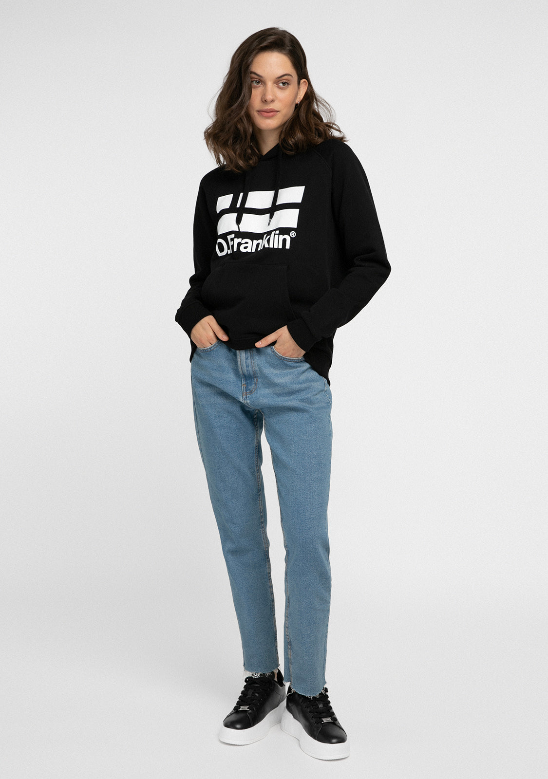 Hoodie Logo White / Black