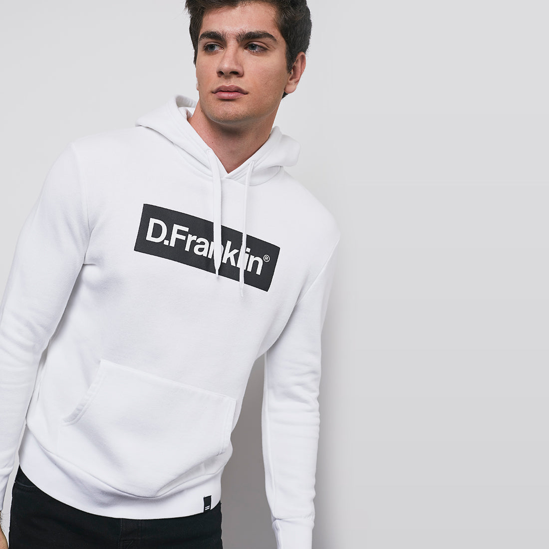 Hoodie Black / White Rec - White