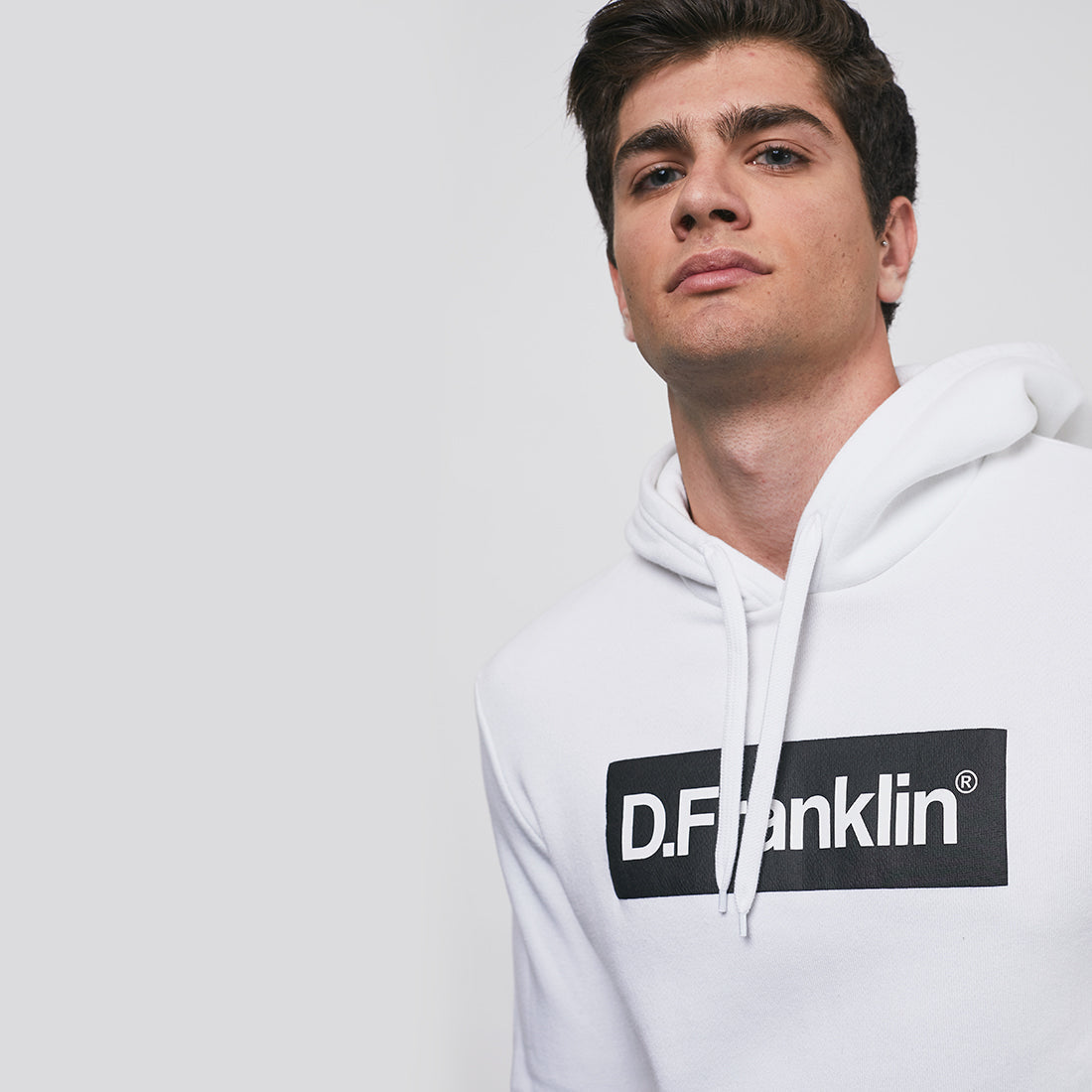 Hoodie Black / White Rec - White