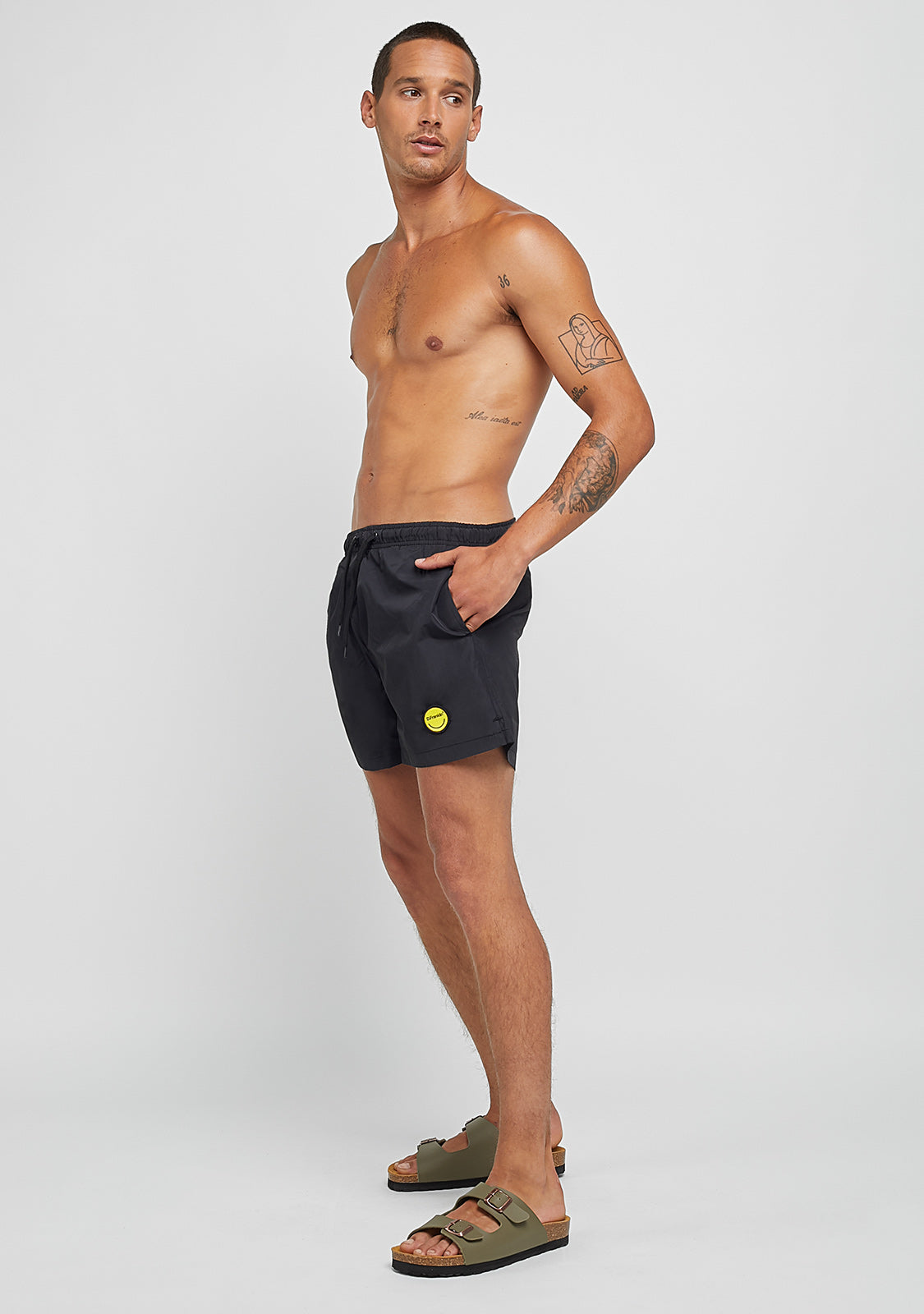 Black Swim Short Smiley