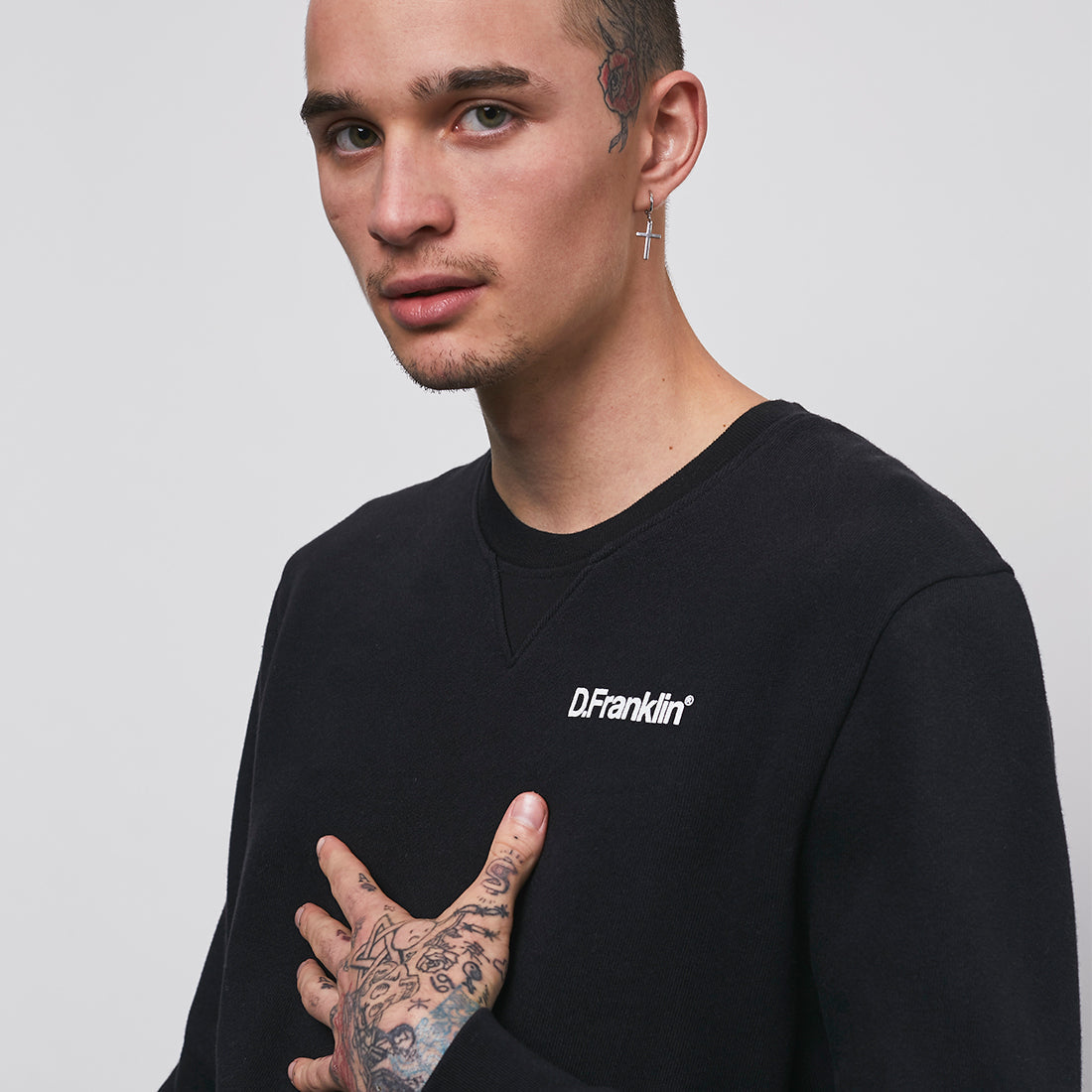 Sweatshirt D.Franklin White / Black