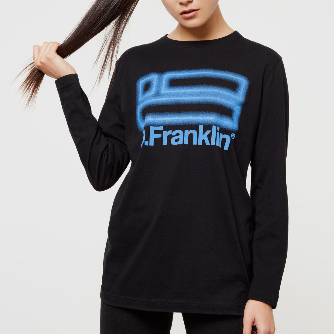 Neon Long Sleeve T-Shirt Black / Blue